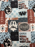 Cash Hank Willie Waylon print bottoms