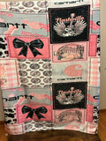 Carhartt Nashville cowgirl theme with pink, black, and gray patterns