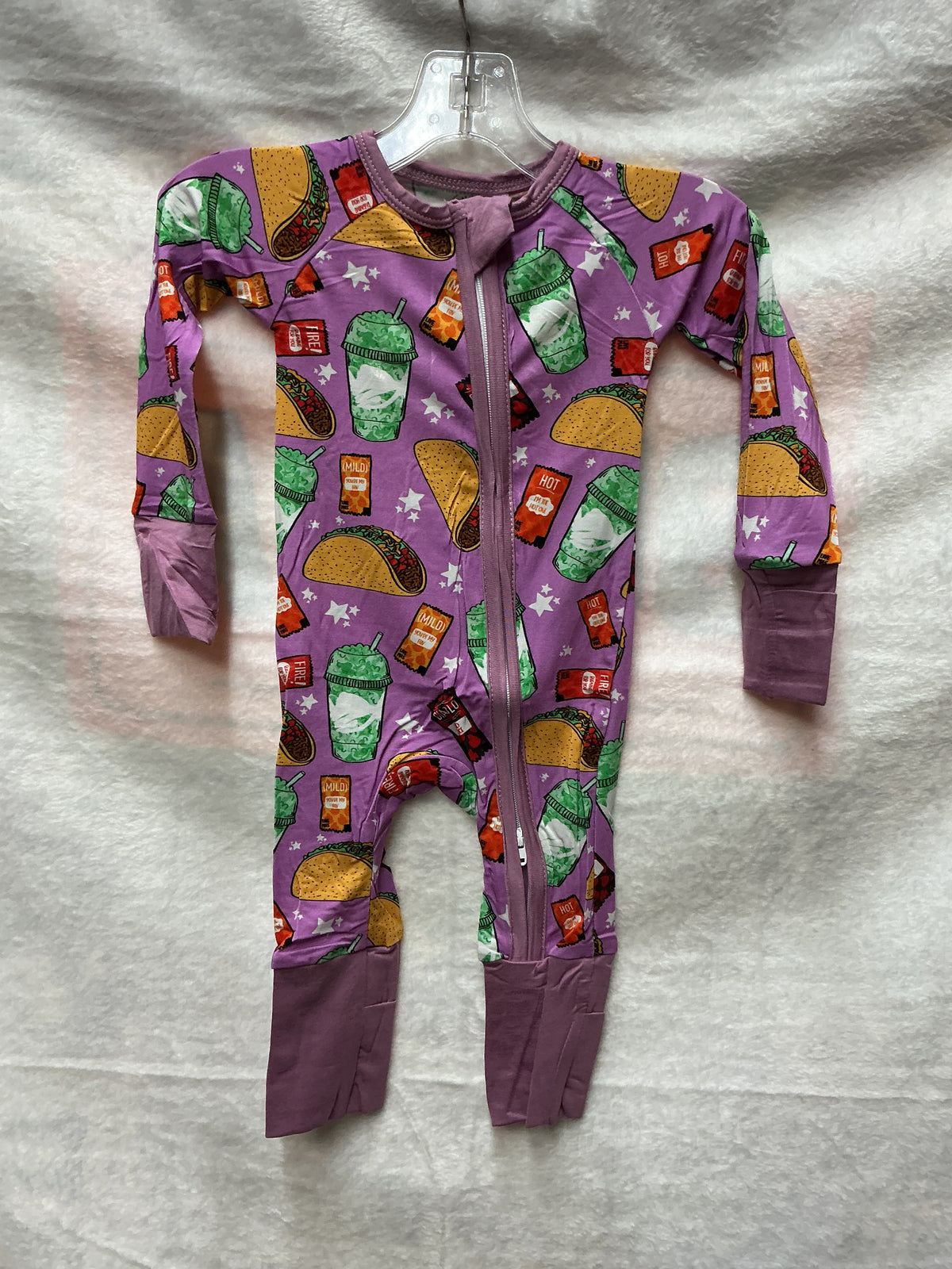 Taco print zippie