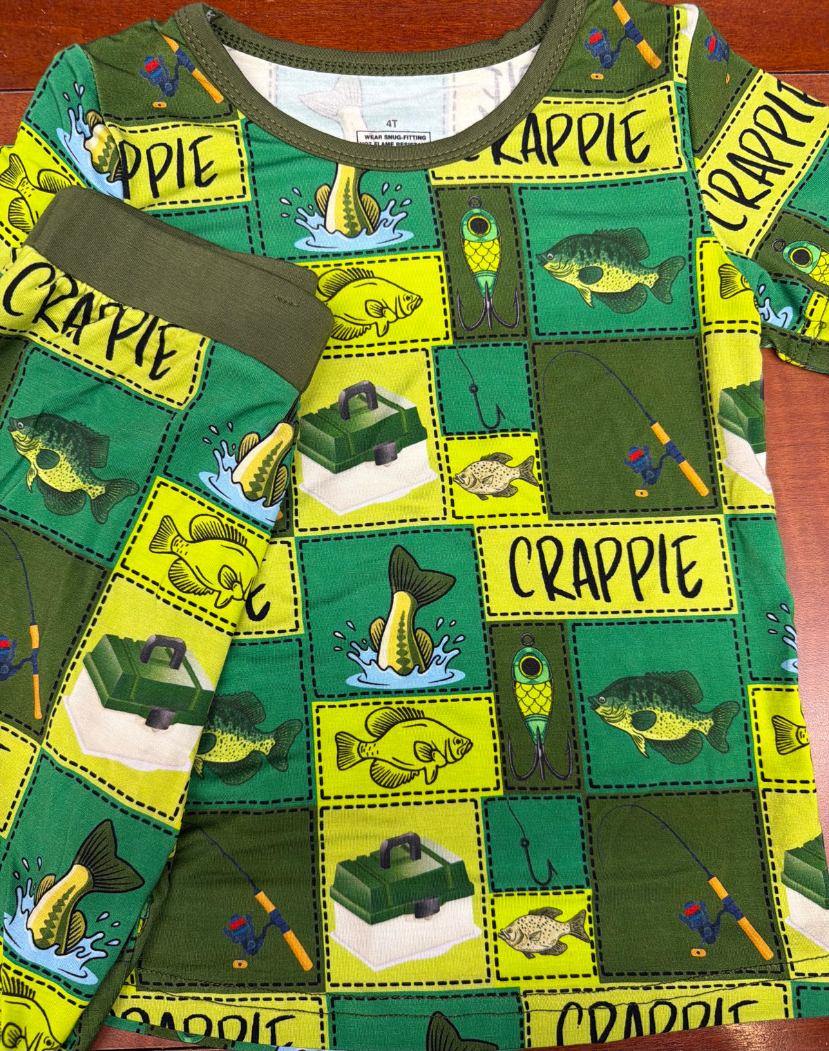 Crappie print short sleeve and shorts