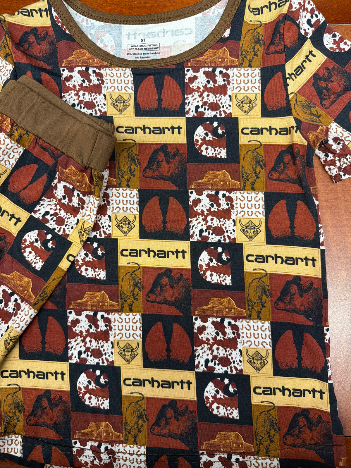 Carhartt Cow print short sleeve and shorts
