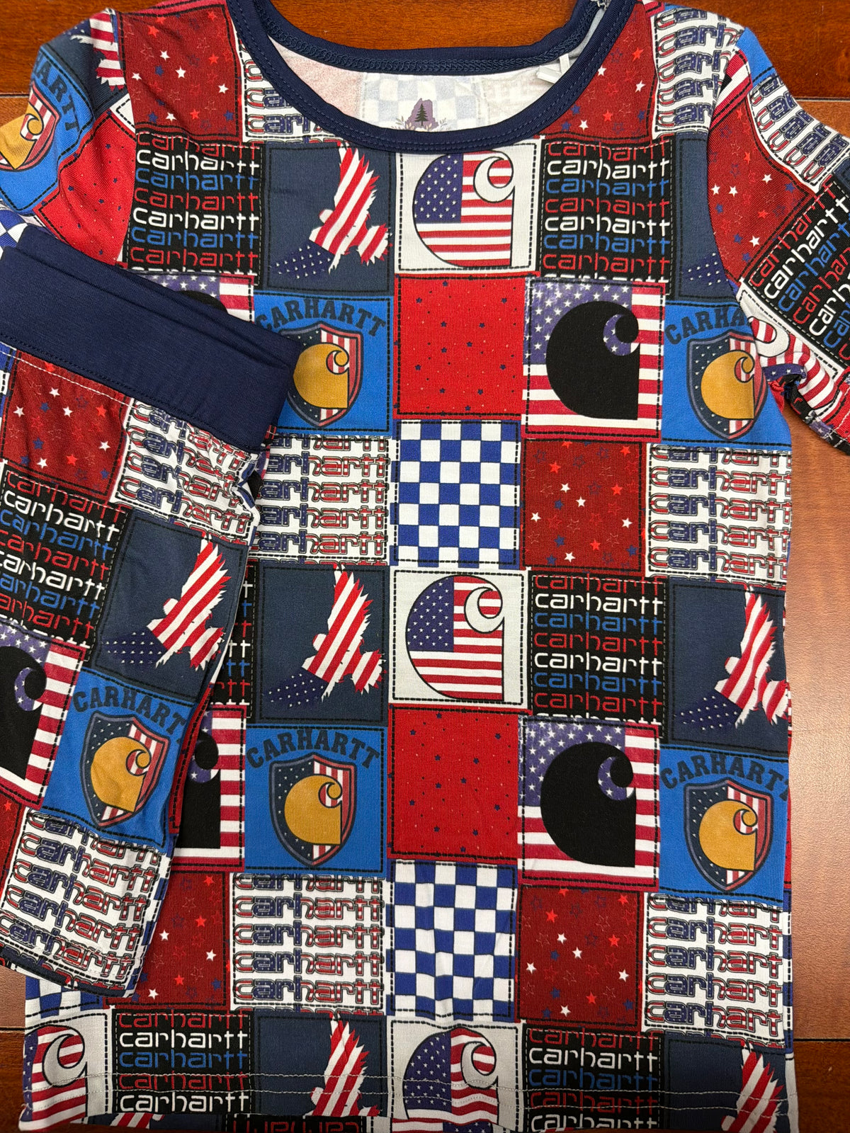 Carhartt Red White Blue print short sleeve shirt and shorts