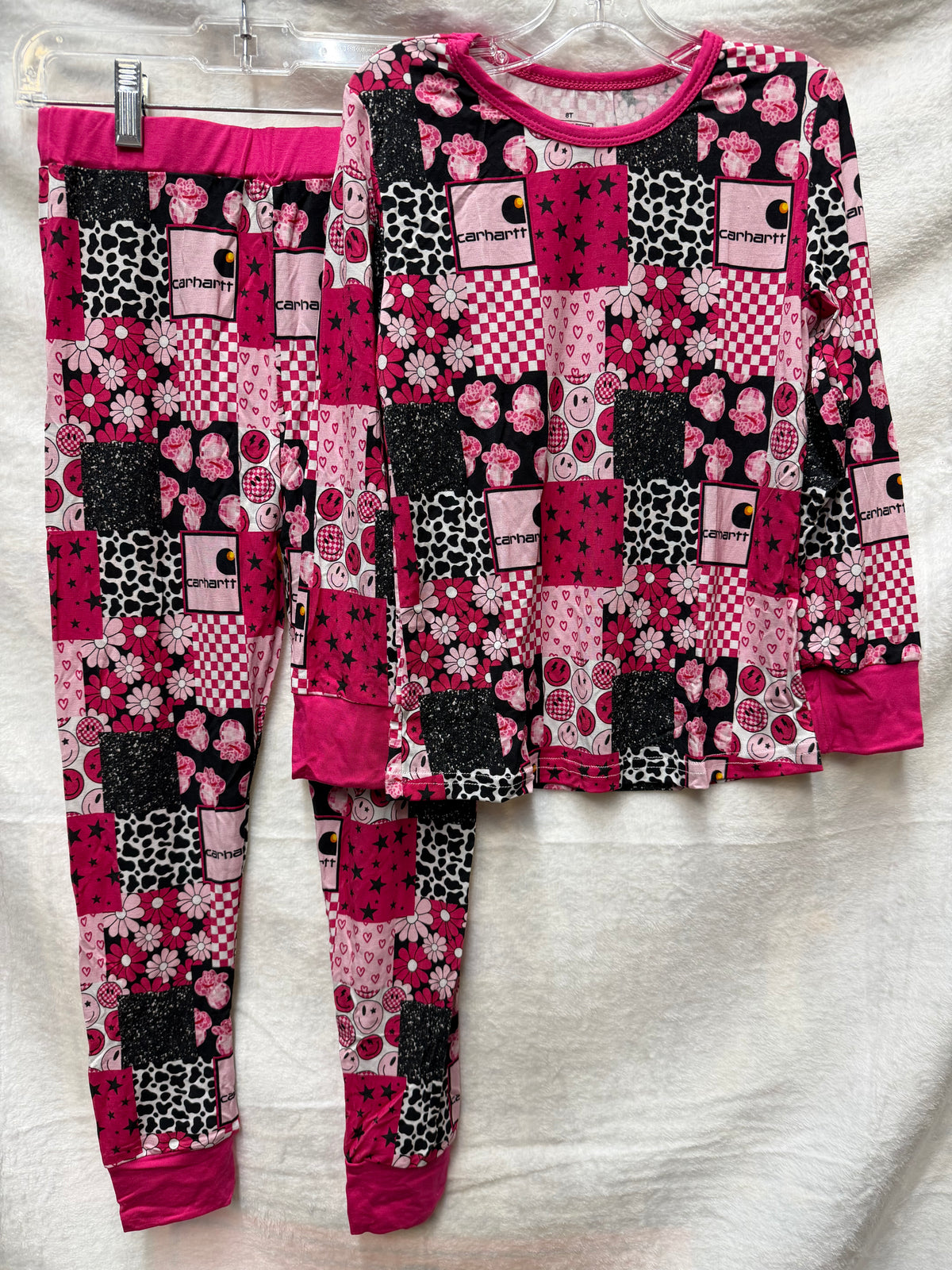 Carhartt pink smiley print long sleeve and pants