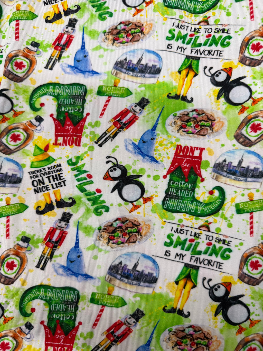 Elf theme print bottoms
