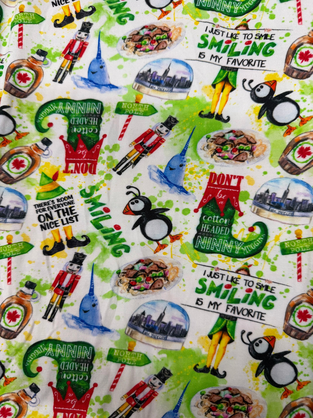 Elf theme print bottoms