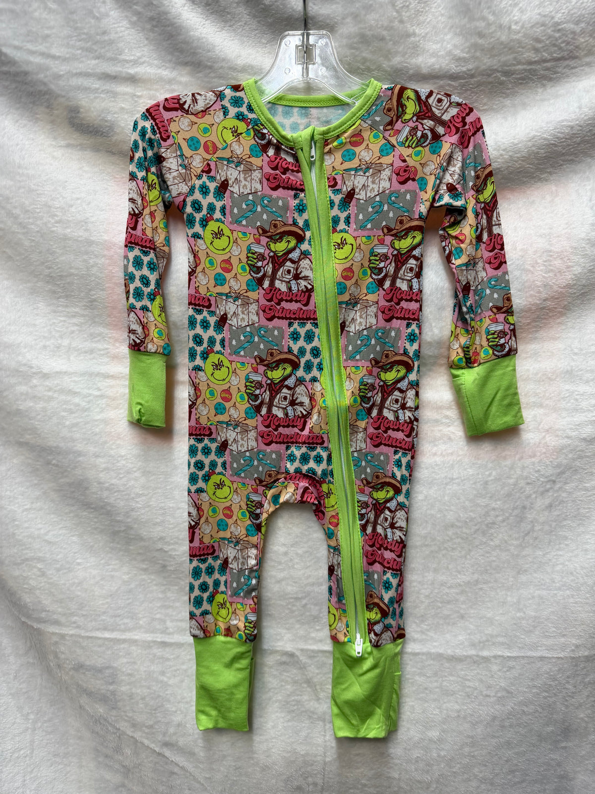 Grinch Christmas Western print zippie