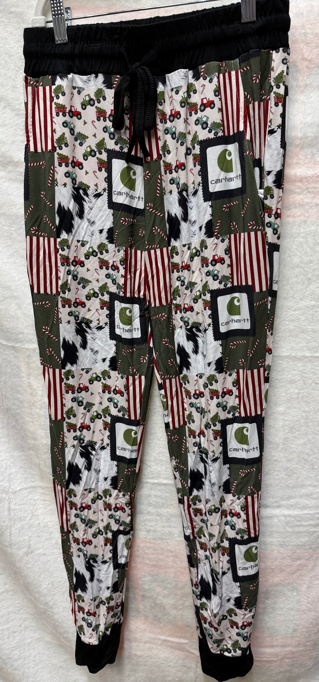 Carhartt Christmas Western tractors print bottoms