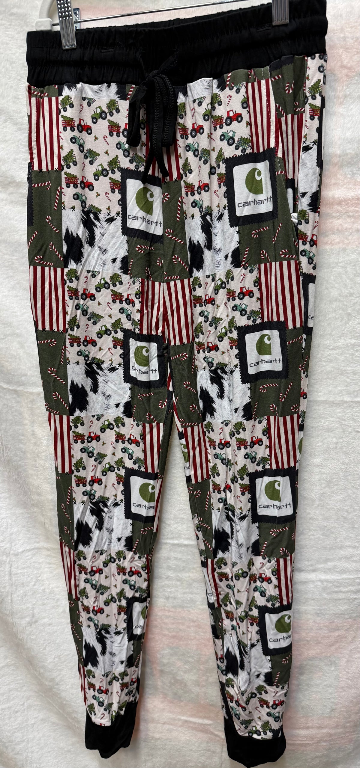 Carhartt Christmas Western tractors print bottoms