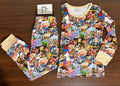Children's long sleeve/pants set with cartoon character print